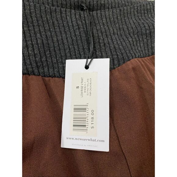 WeWoreWhat Brown Twill Wide Leg Low Rise Pants Trousers Womens Sz S 33” Inseam - Picture 3 of 8